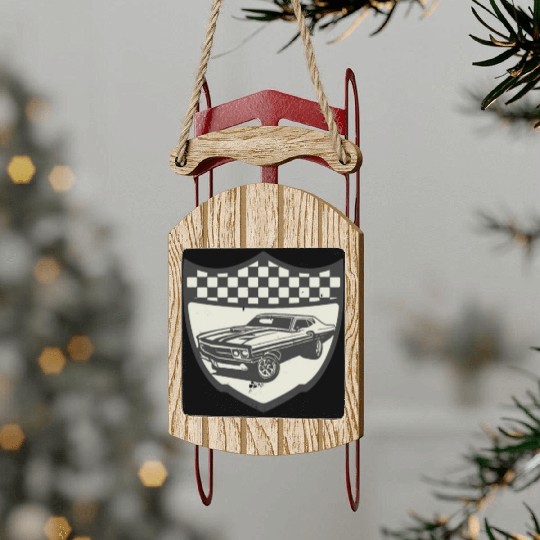 Racing Car Muscle Car Logo Motorsports Sled Ornaments