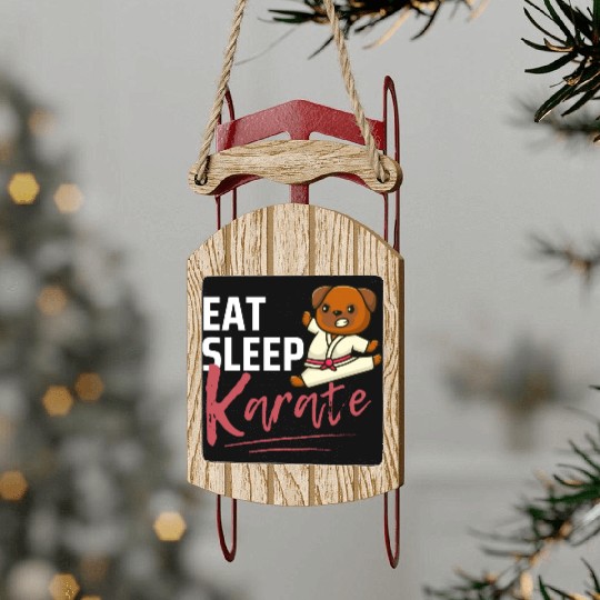 Eat Sleep Karate Sled Ornaments