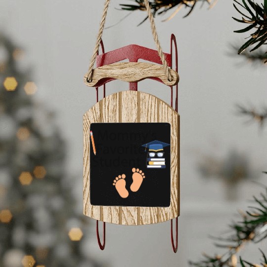 Mommy's Favorite Student Teacher Baby, Funny's Sled Ornaments