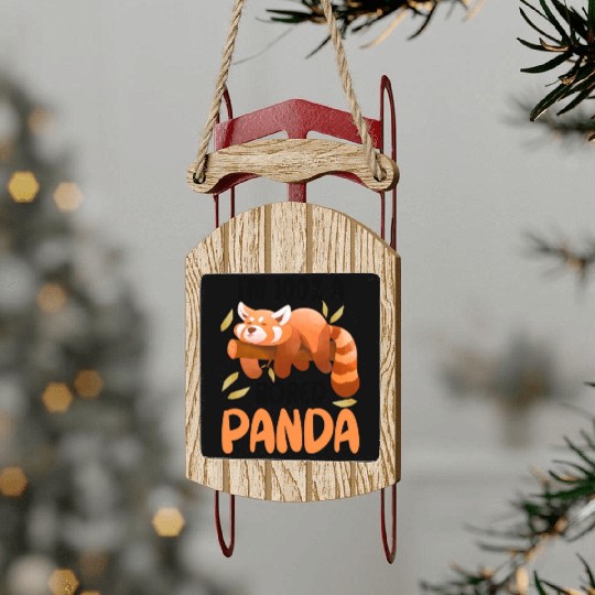 Red Panda Bored Cute Animal Lazy Animal Lover Sled Ornaments