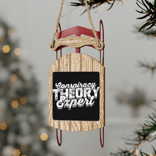 Conspiracy Theorist Theory Science Fiction Sled Ornaments