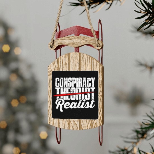 Conspiracy Theorist Theory Science Fiction Sled Ornaments