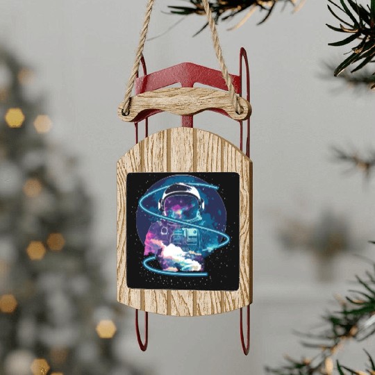 Galaxy Astronaut Full Moon Astronomy Space Science Sled Ornaments