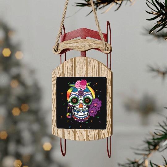 Gay Dia De Los Muertos LGBTQ LGBT Pride Month Sled Ornaments