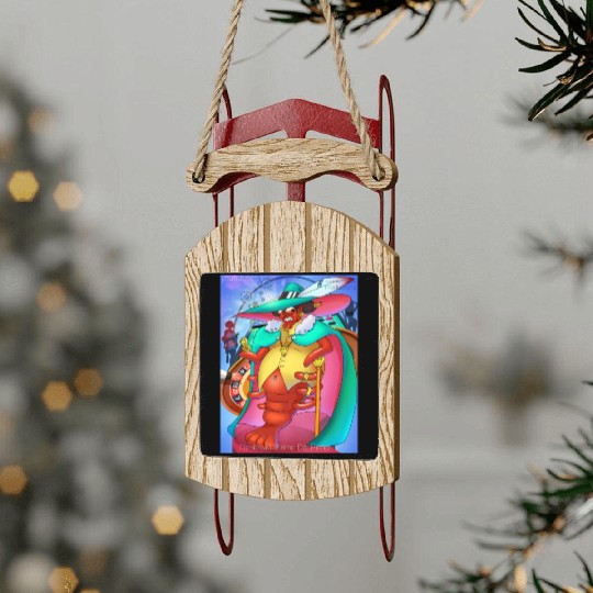 Cornbread Shrimp Da' Pimp Sled Ornaments