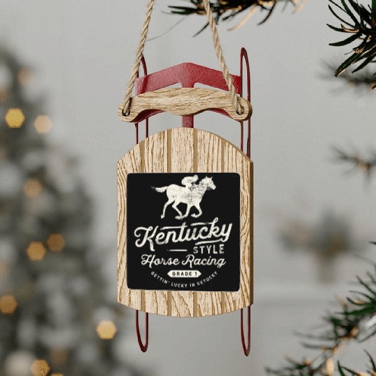Funny Derby Day Kentucky style horse racing T Shi Sled Ornaments