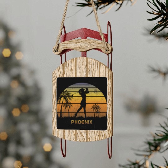 Retro Phoenix Women's Golf Golfing Fan Golfer Gift Sled Ornaments