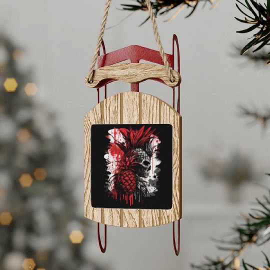 scary pineapple punk Sled Ornaments