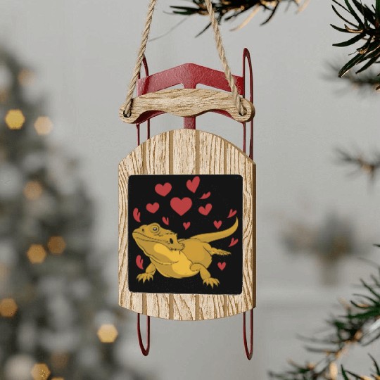 Animal Bearded Dragon Lover Reptile Bearded Dragon Sled Ornaments