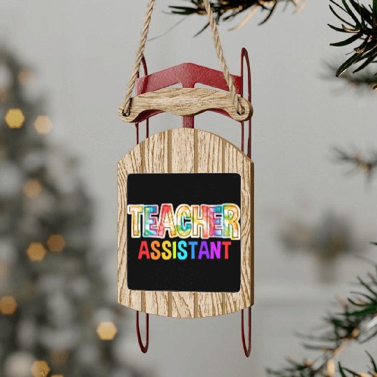 Teacher Assistant Tie Dye Back To School Sled Ornaments
