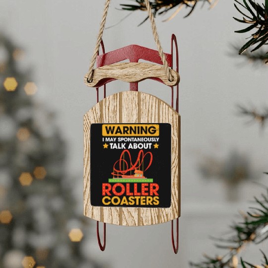 Vintage Roller Coaster Roller Coaster Lover Sled Ornaments