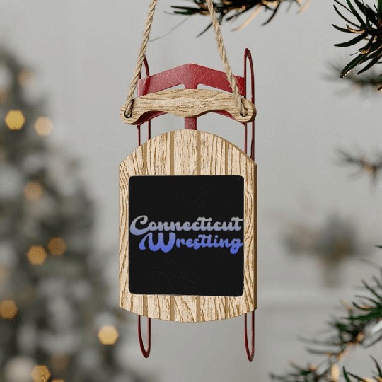 Connecticut Wrestling Sled Ornaments