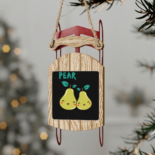Siblings Pear Fruit Big Brother Sister Goals Sled Ornaments