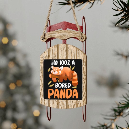 Red Panda Bored Cute Animal Lazy Animal Lover Sled Ornaments