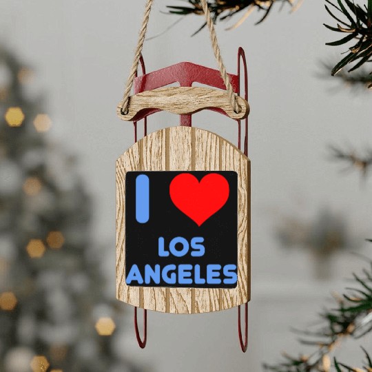 I Love Los Angeles Sled Ornaments