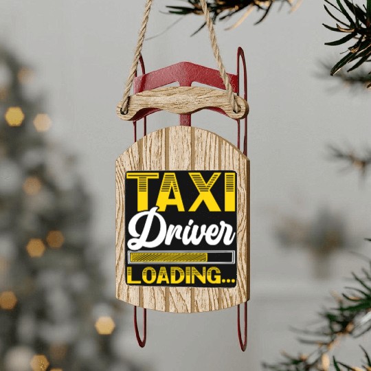 Taxi Driver Loading Taxicab Cab Driver Cabbie Sled Ornaments