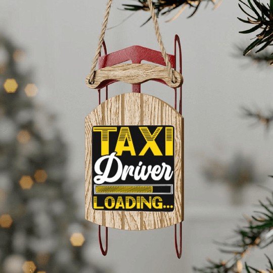 Taxi Driver Loading Taxicab Cab Driver Cabbie Sled Ornaments