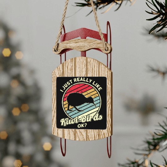 Bird Lover Endangered Species Kiwi Bird Sled Ornaments
