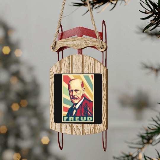 Sigmund Freud Vintage Colors Sled Ornaments