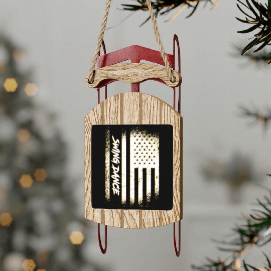 Patriotic 4th Of July American Flag Swing Dance Sled Ornaments