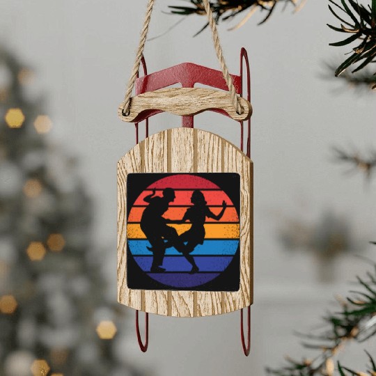 Retro Dance Boogie Woogie Swing Dancing Sled Ornaments