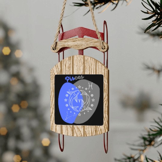 Underwater Dreams: A Minimalist Pisces Design Sled Ornaments
