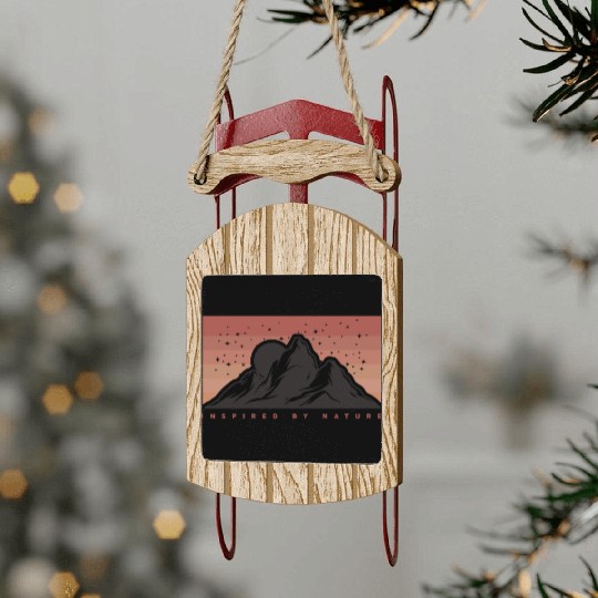 Nature Mountains Outdoor Adventure Sled Ornaments