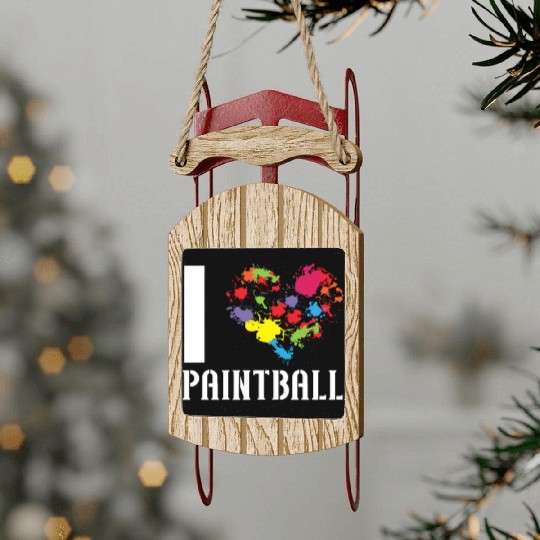 Paintball Paint Gun Paintball Player Paintballer Sled Ornaments