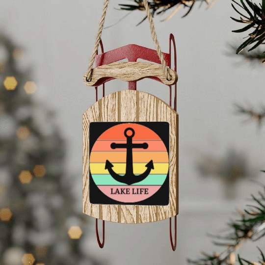 LAKE LIFE Sled Ornaments