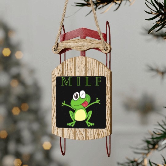 My Friends Frogs Man I Love Frogs Sled Ornaments