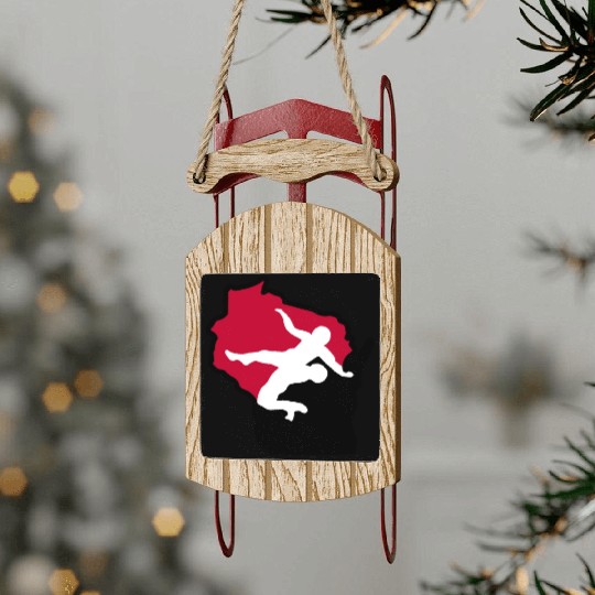 Wisconsin Wrestling Sled Ornaments