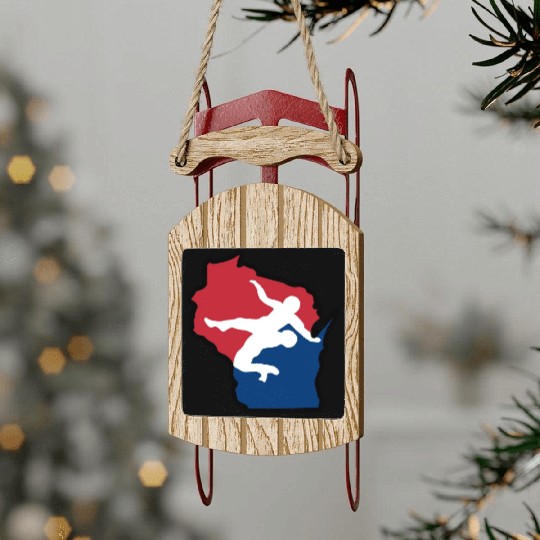 Wisconsin Wrestling Sled Ornaments