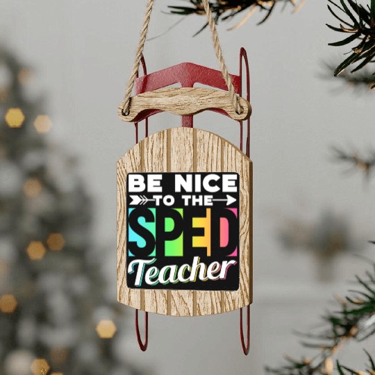 Be Nice To The Sped Teacher Special Education Cute Sled Ornaments