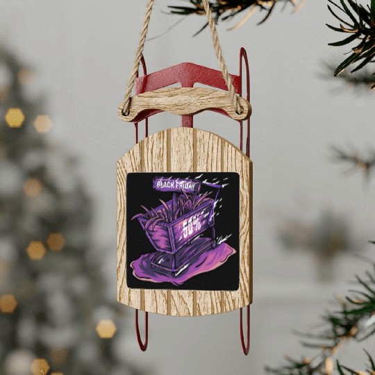 Trolley Black Friday Sled Ornaments