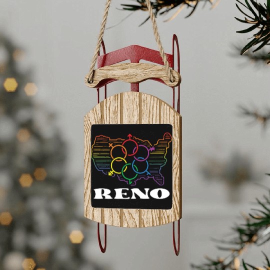 Reno Pride Month Pride Flag LGBT Community LGBTQ F Sled Ornaments