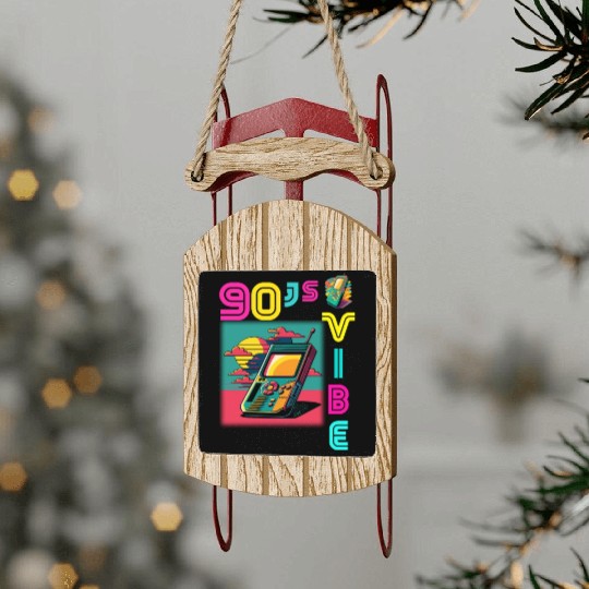 90s Vibe - I Love The 90s - Retro 90s Neon Sled Ornaments