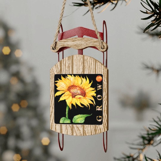 Natural Growth of Sunflower Lovers, Summer Spring Sled Ornaments
