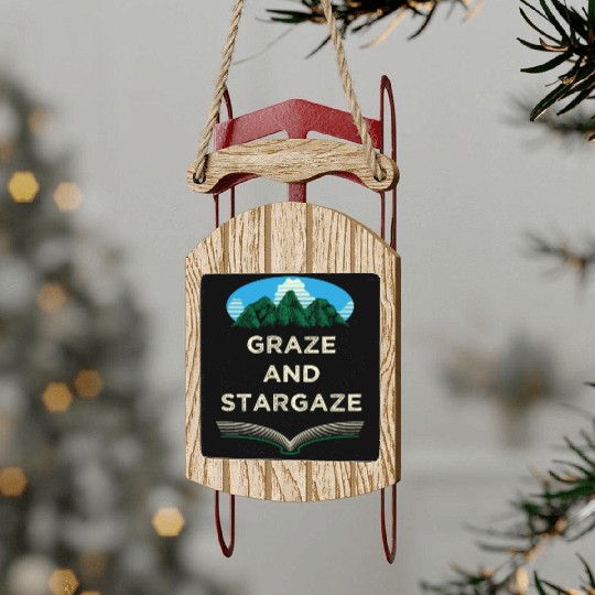 Graze and Stargaze Camping Wildlife Camper Outdoor Sled Ornaments