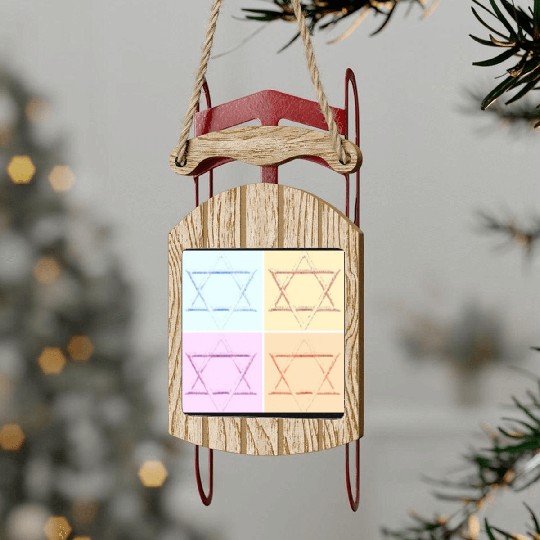 Star of David Design Sled Ornaments