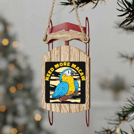 Macaw Parrot Lover Nature Zoo Animal Pet Sled Ornaments