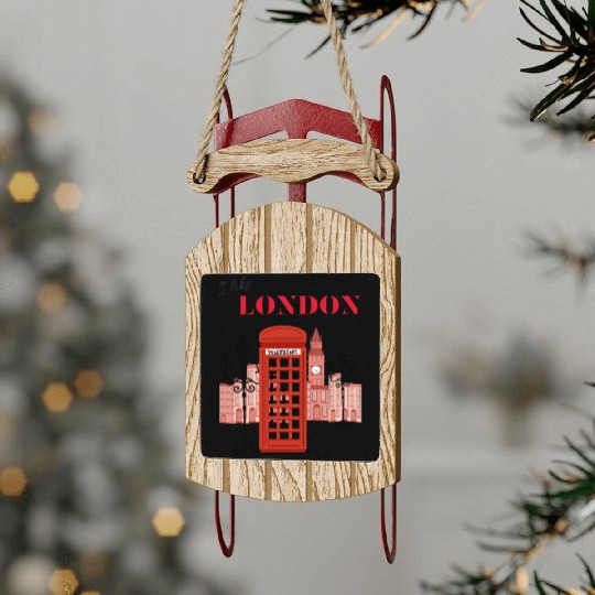 I Like London Sled Ornaments