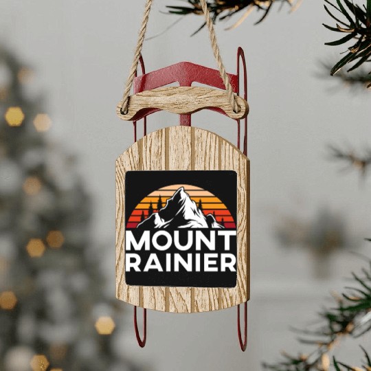Mount Rainier Mountaineer Summit Sport Hiking Sled Ornaments