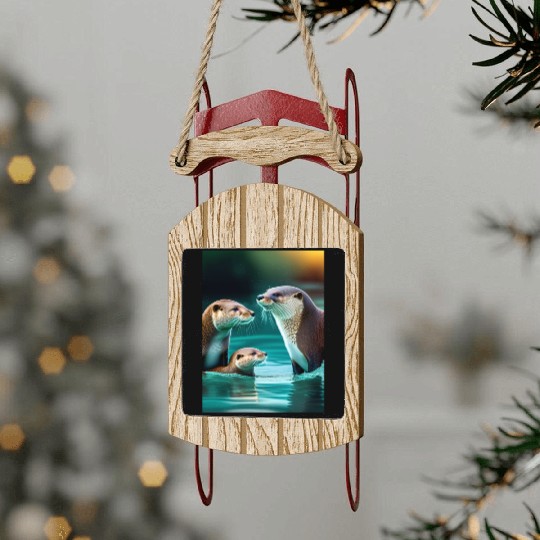 "Ducks in the Pond" Sled Ornaments