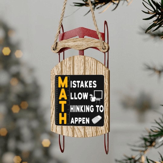 I'm A Math Teacher Appreciation Gift Math Lover Sled Ornaments