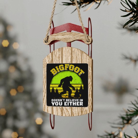 Bigfoot Mountain fan Hiker funny Nature boy Sled Ornaments