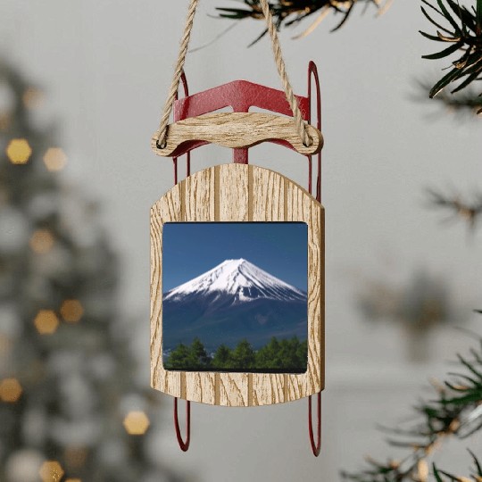 Mount Fuji Japan Panorama Souvenir Travel Trip Sled Ornaments