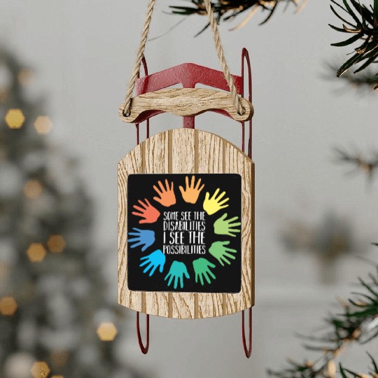 I See Possabilities Special Education Teacher Sled Ornaments