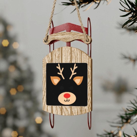 Rudolph Red Nosed Reindeer Antlers Deer Christmas Sled Ornaments