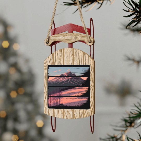 Sunrise Mountain Sled Ornaments