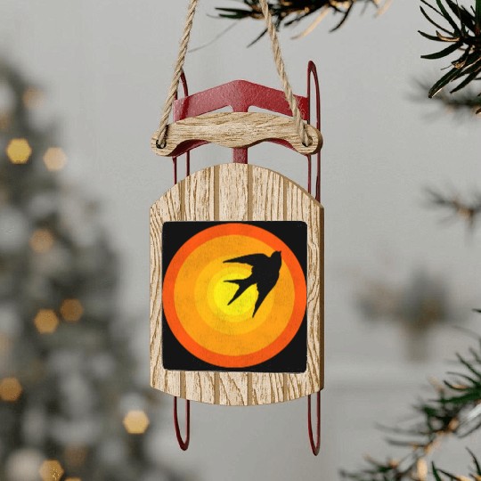 Caged Bird Sunrise gift Sled Ornaments
